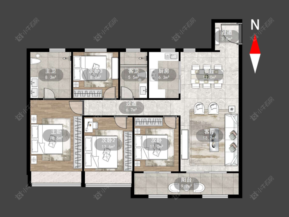 常州中建招商龙宸壹号在售二手房源户型图_小牛看房