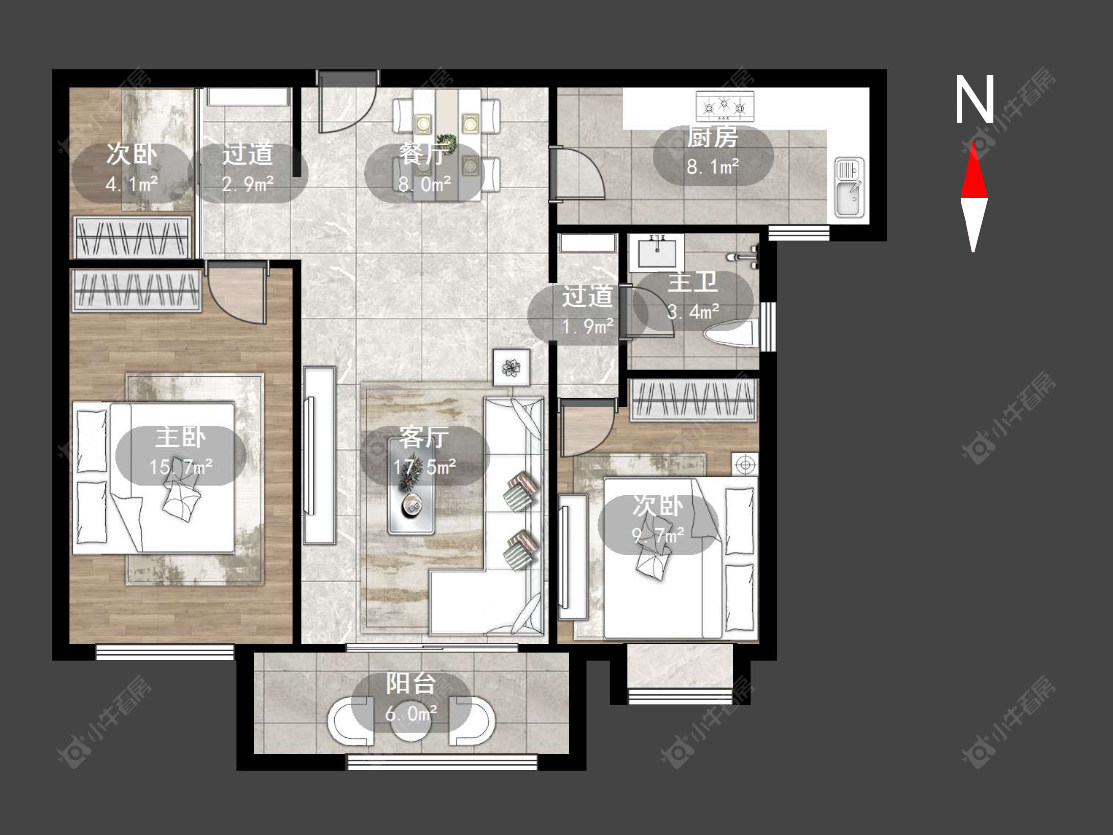 常州华润国际一期在售二手房源户型图_小牛看房