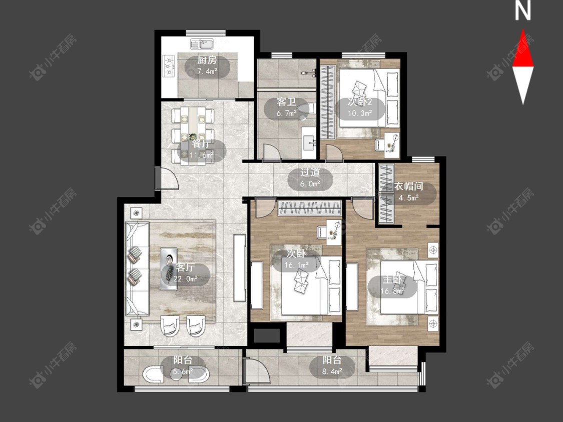 常州申达花苑在售二手房源户型图_小牛看房