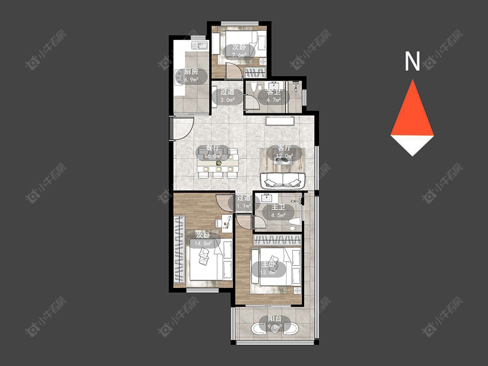 常州翡丽蓝湾在售二手房源户型图_小牛看房