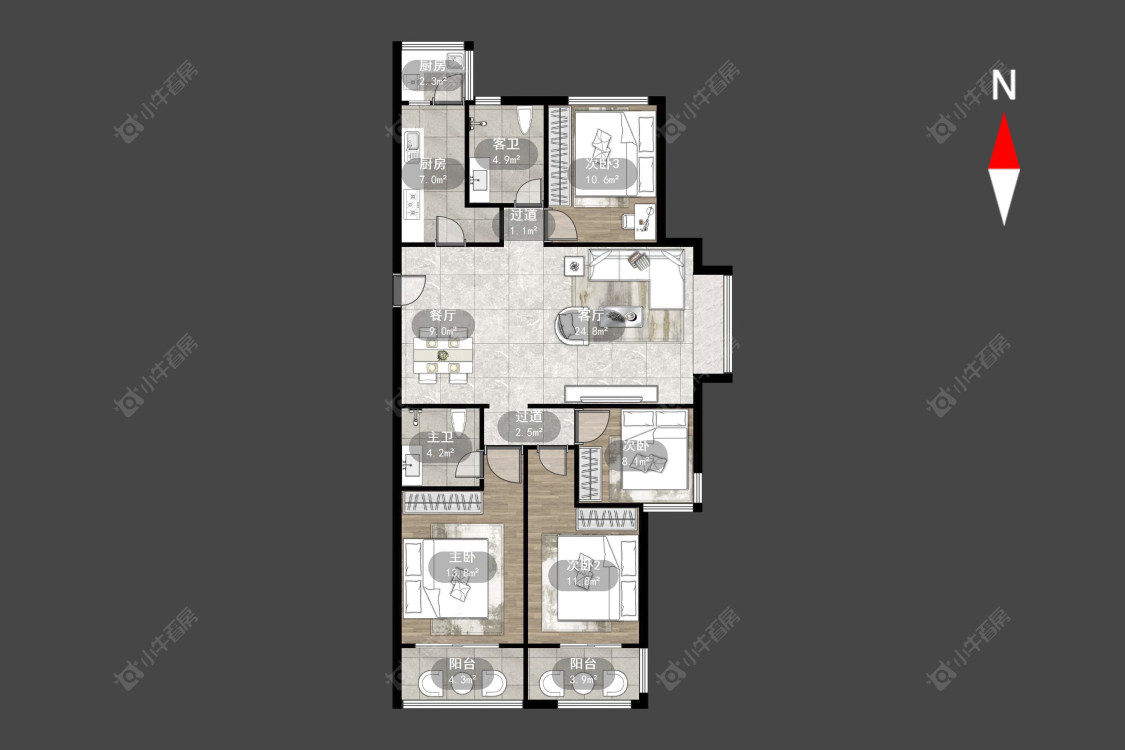 恒大御景房源户型图 常州恒大御景在售二手房源户型图_小牛看房