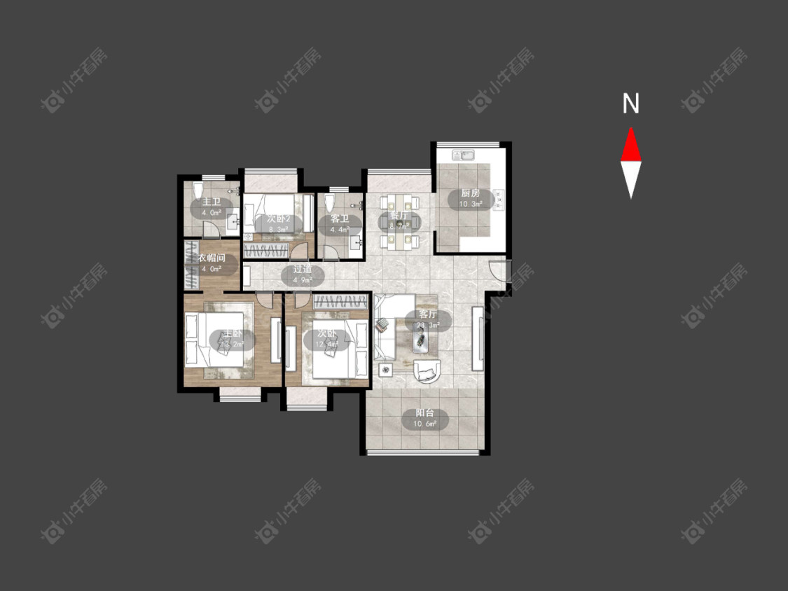 常州世茂香槟湖一期在售二手房源户型图_小牛看房