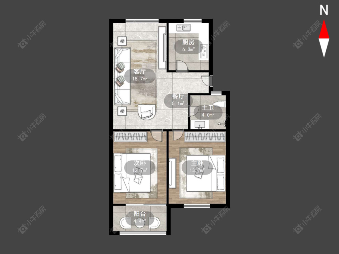 常州邮电公寓在售二手房源户型图_小牛看房