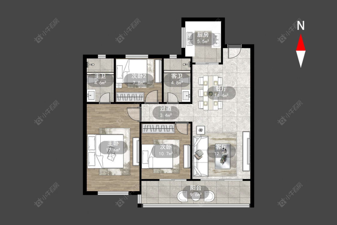 景瑞宸运天赋房源户型图 常州景瑞宸运天赋在售二手房源户型图_小牛看房