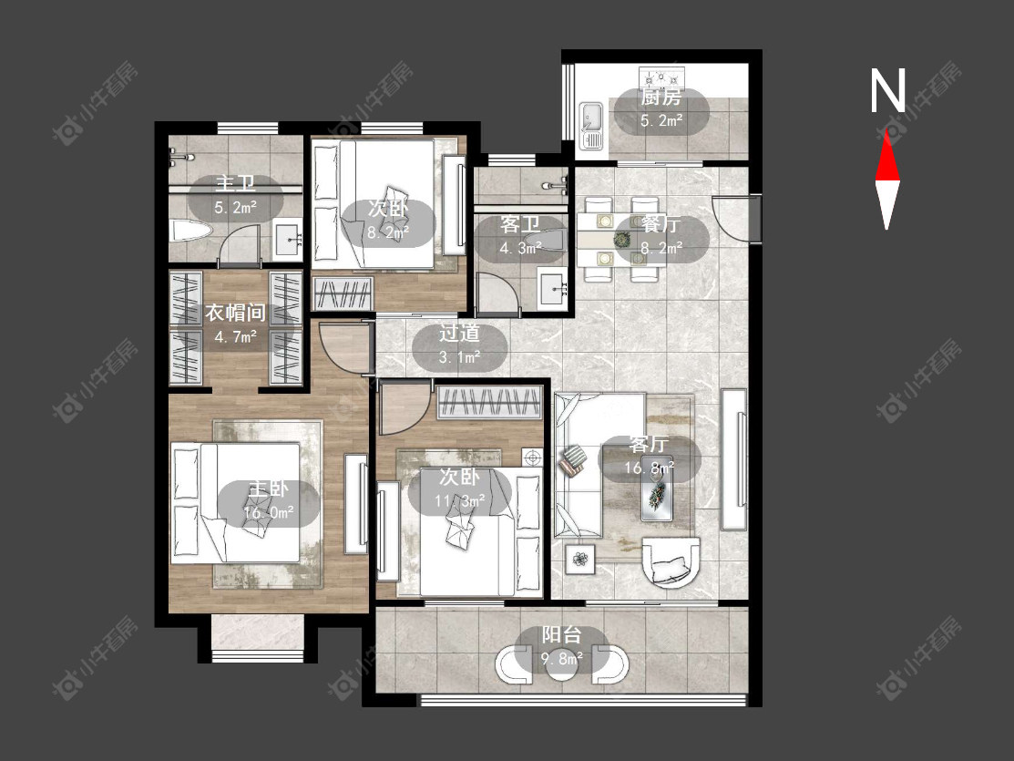 常州华润国际五期在售二手房源户型图_小牛看房