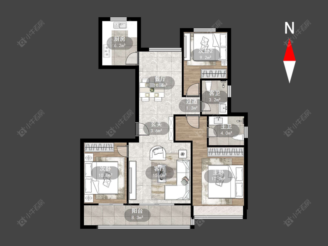 常州牡丹三江公馆在售二手房源户型图_小牛看房