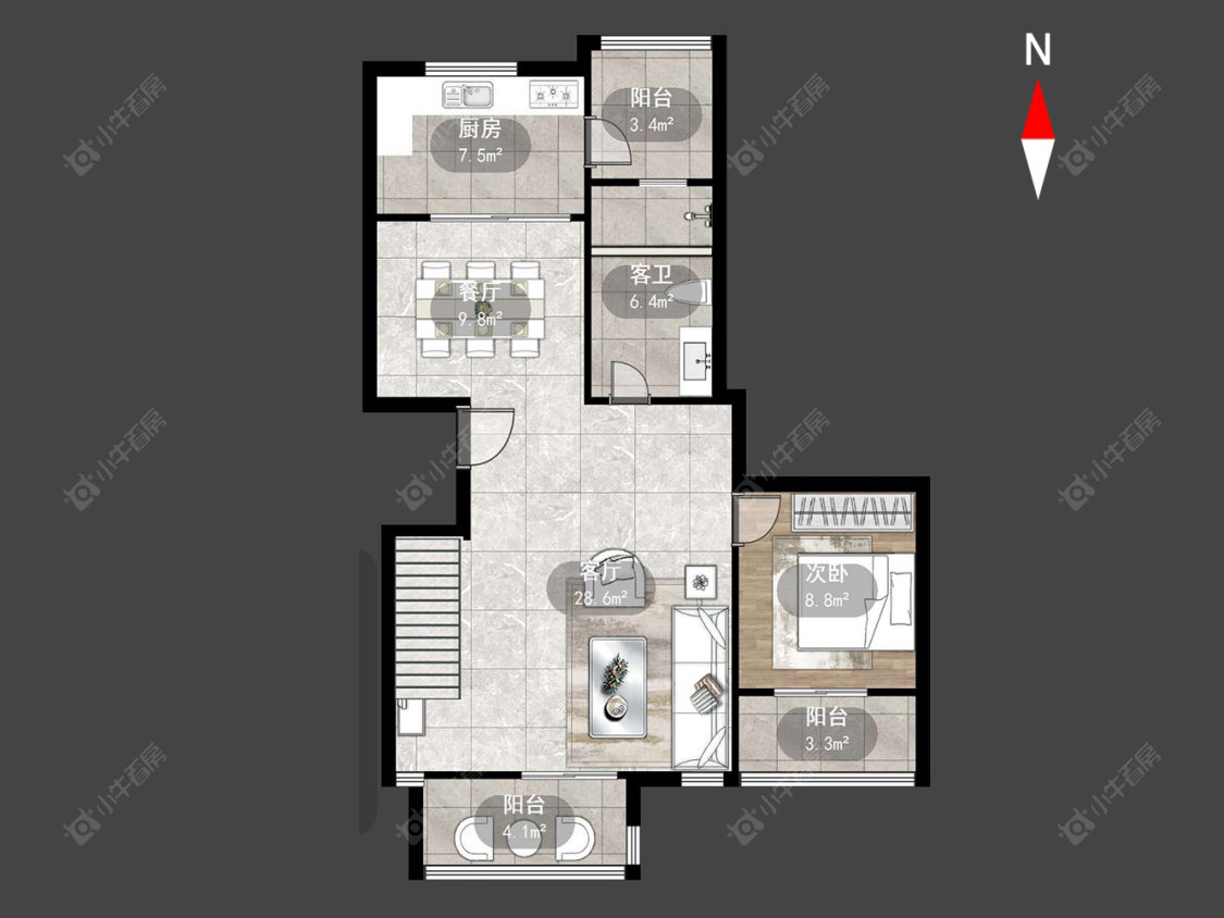 左邻右里房源户型图 常州左邻右里在售二手房源户型图_小牛看房