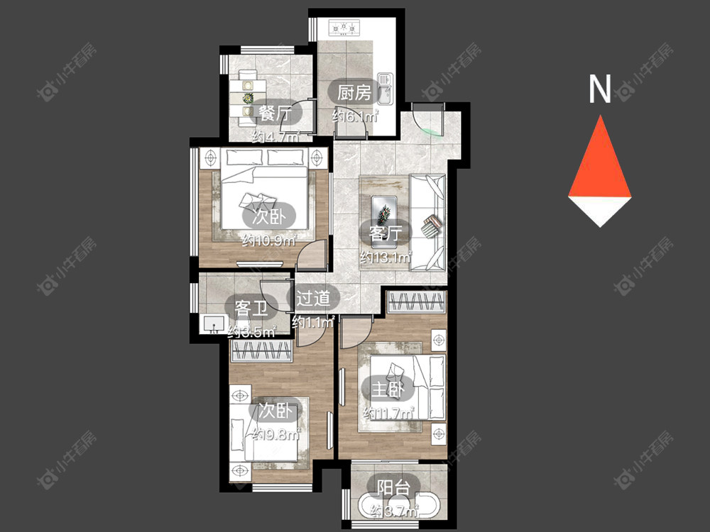 路劲雅居乐城市万象房源户型图 常州路劲雅居乐城市万象在售二手房源户型图_小牛看房