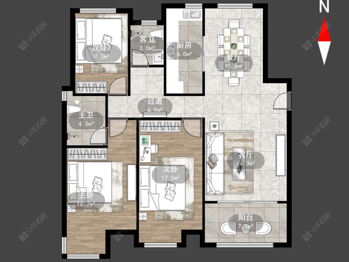 蔚蓝天地一二期房源户型图 常州蔚蓝天地一二期在售二手房源户型图_小牛看房