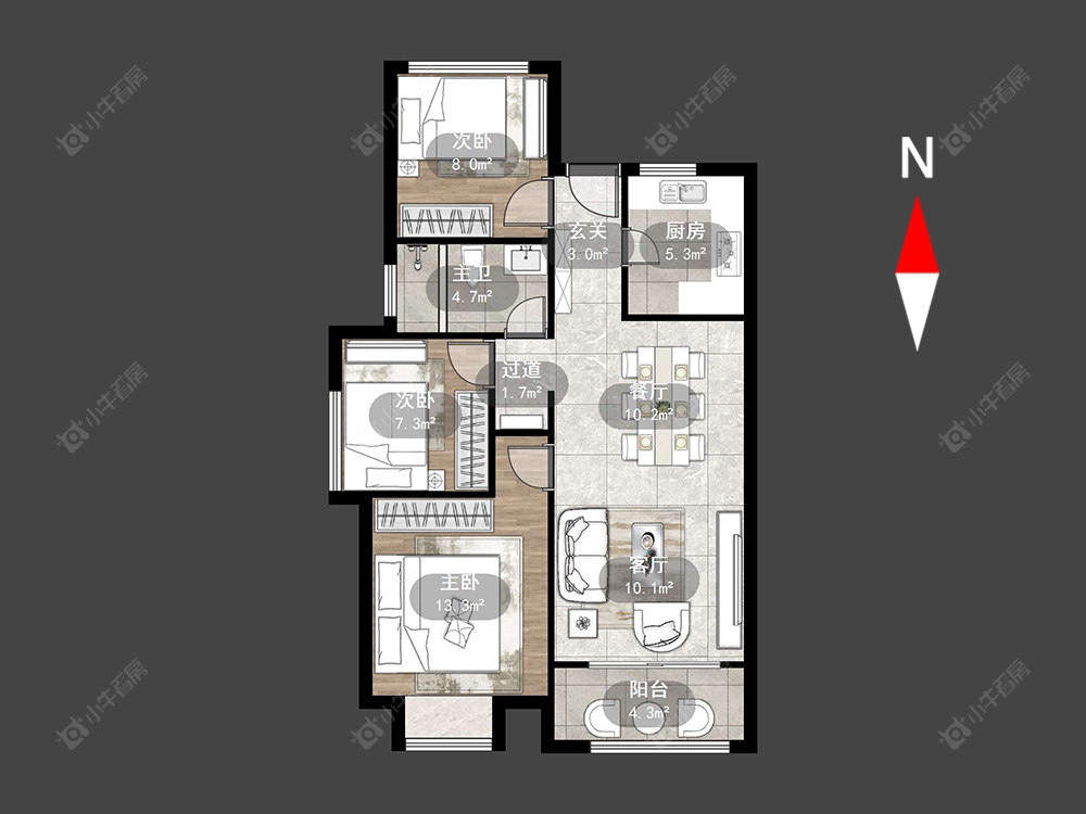 常州万科城在售二手房源户型图_小牛看房