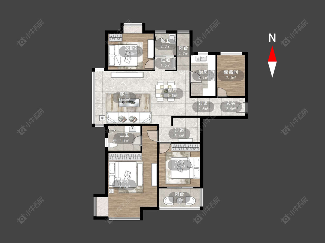 常州凯旋城东区在售二手房源户型图_小牛看房