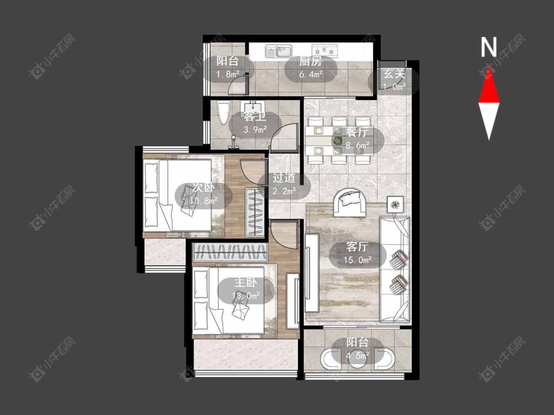 常州天安尚城二期在售二手房源户型图_小牛看房