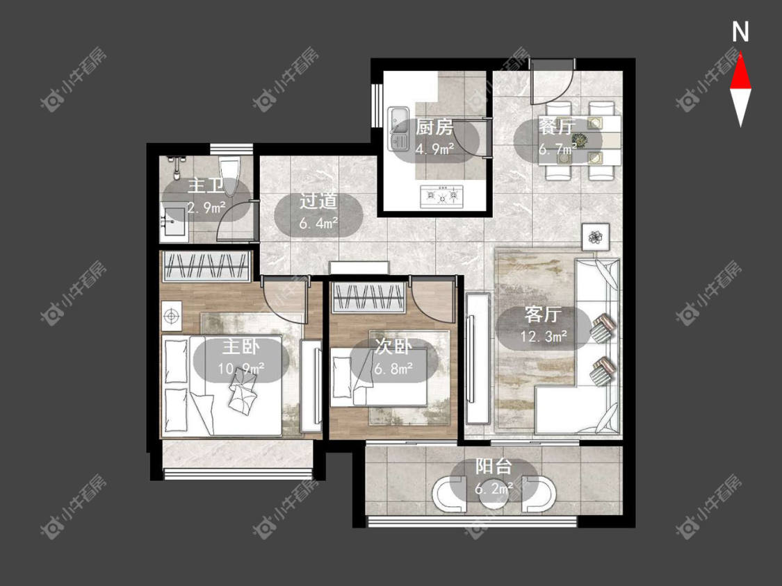 常州津德嘉苑在租房源户型图_小牛看房