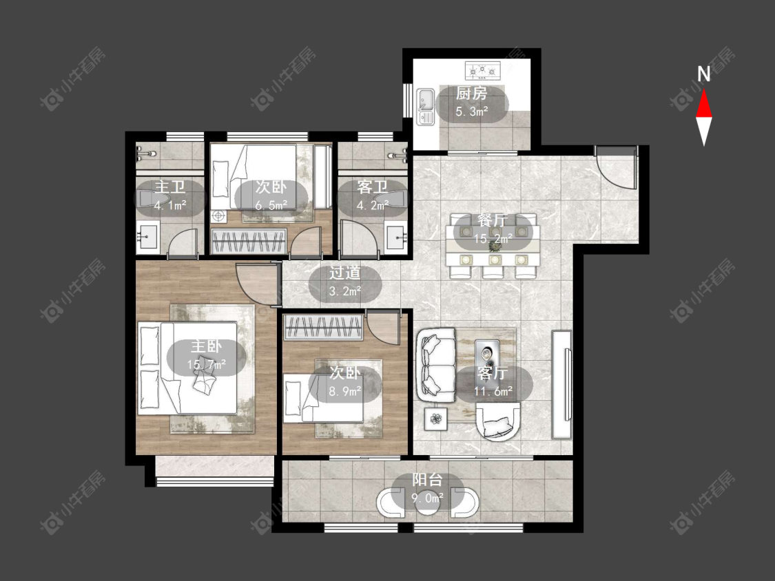 万科公园大道二三期房源户型图 常州万科公园大道二三期在售二手房源户型图_小牛看房