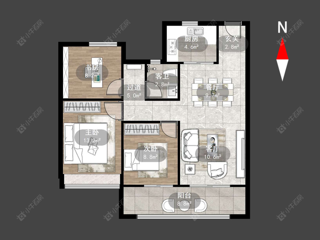 常州中梁金科启宸在售二手房源户型图_小牛看房