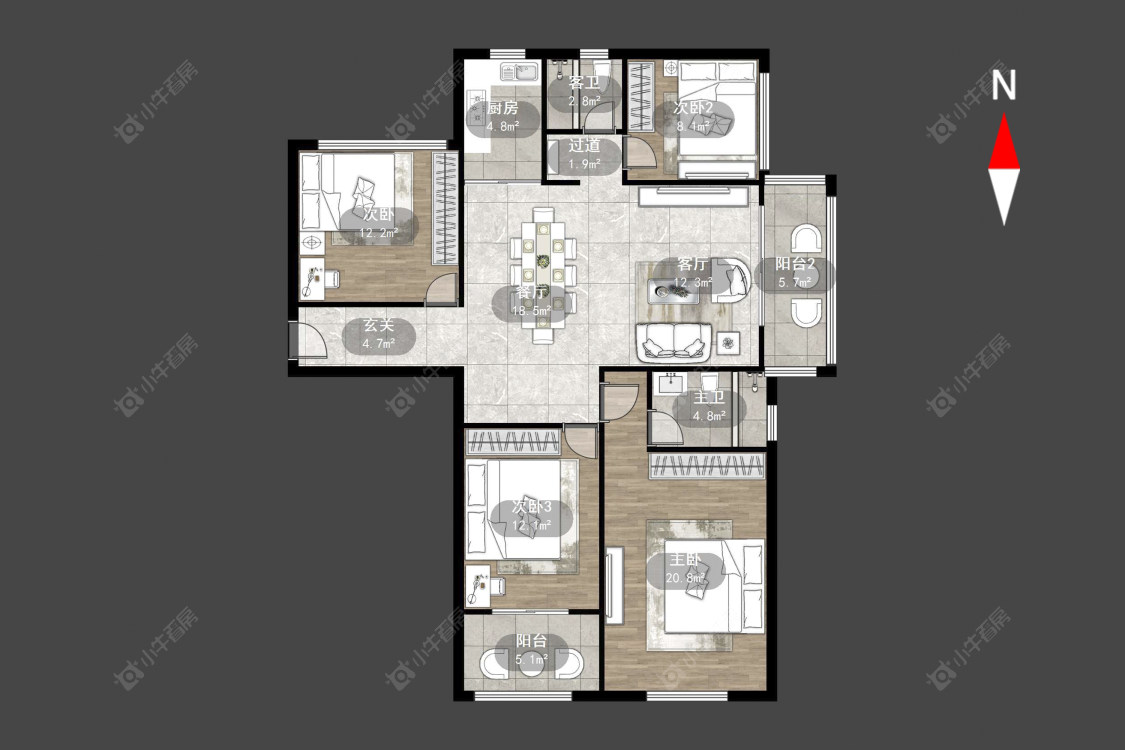常州星河国际十区在售二手房源户型图_小牛看房