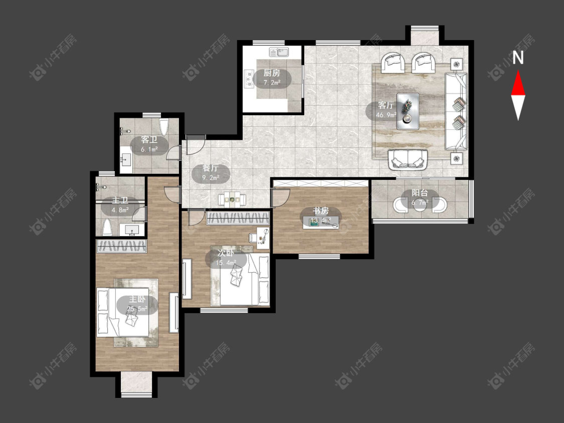 常州河滨公寓在售二手房源户型图_小牛看房