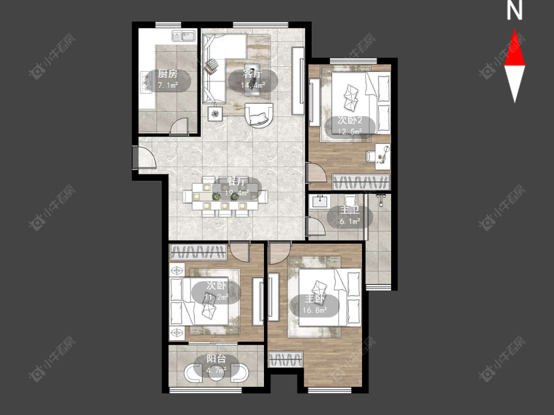 龙东花园房源户型图 常州龙东花园在售二手房源户型图_小牛看房