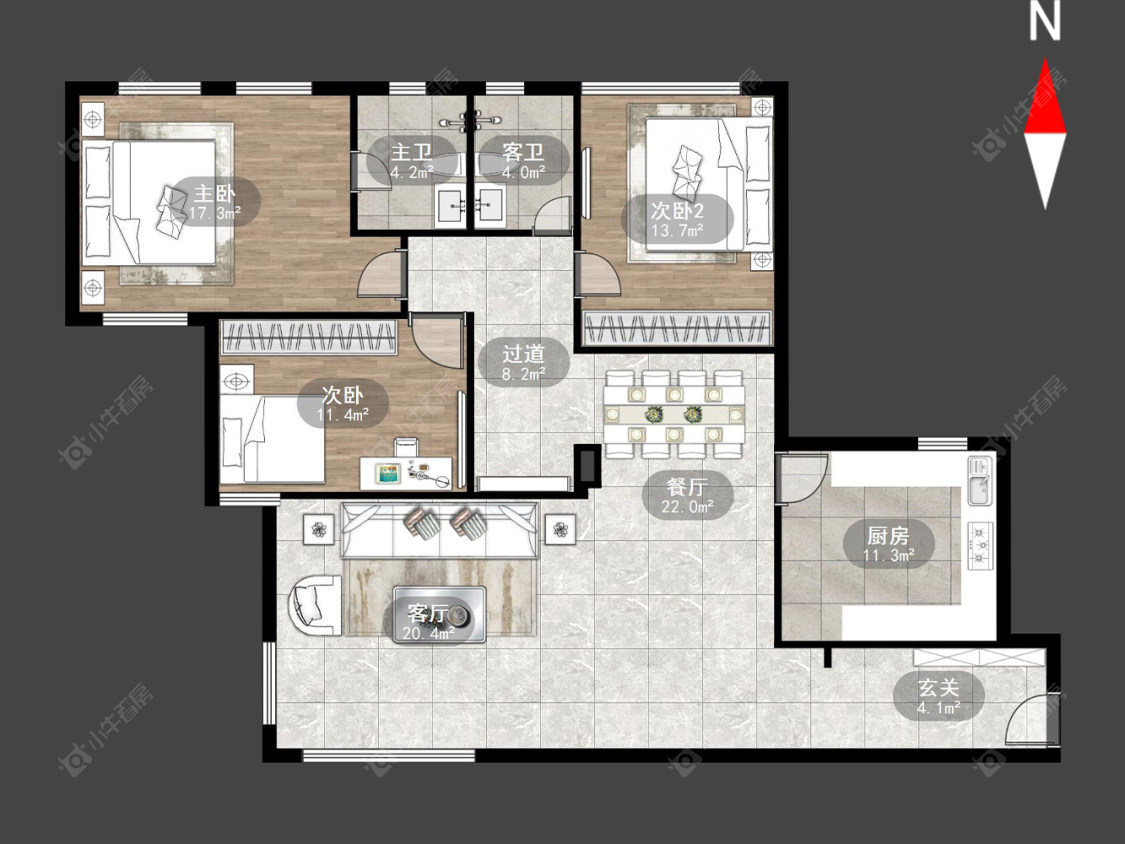 福康宁花园房源户型图 常州福康宁花园在售二手房源户型图_小牛看房