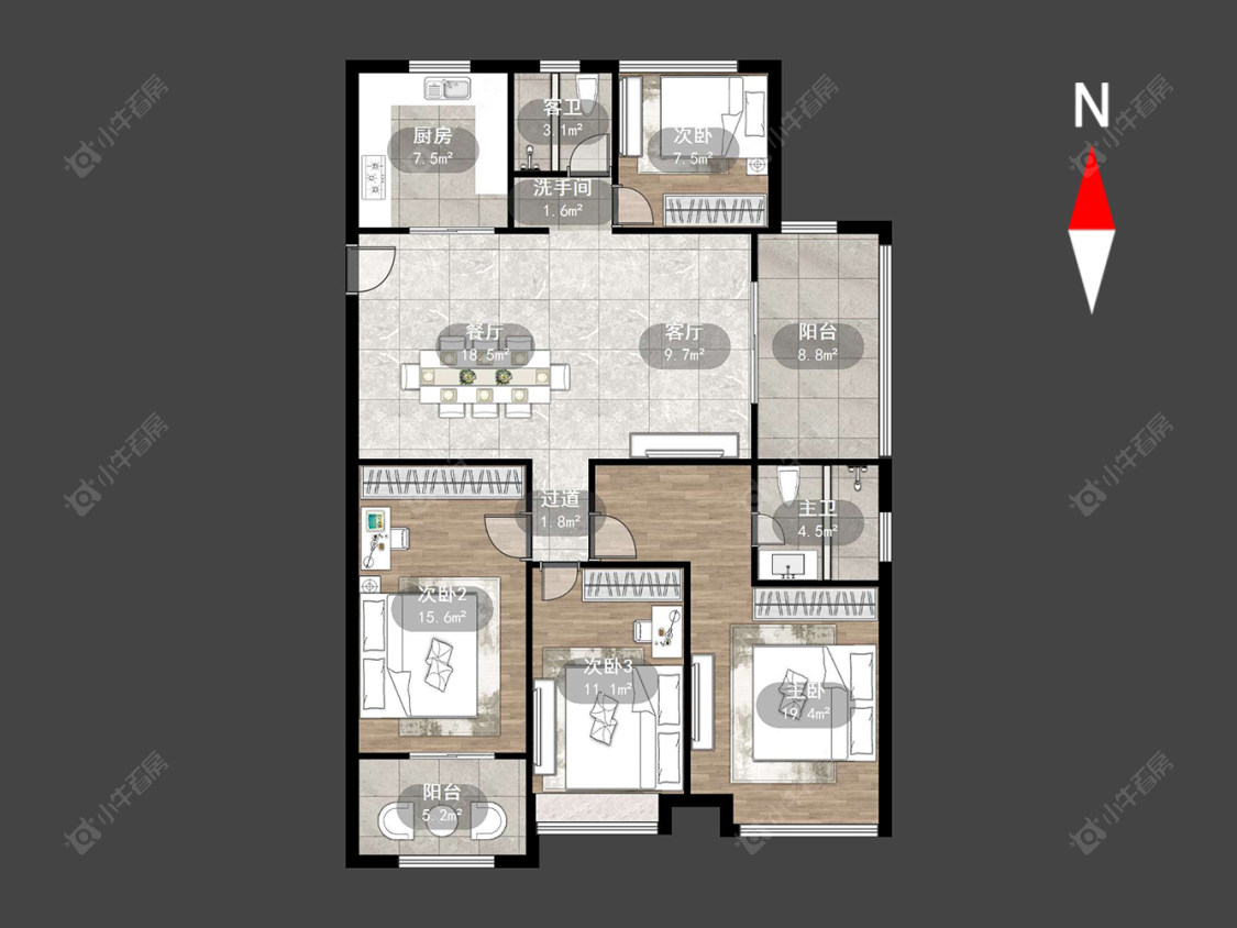 牡丹水岸国际房源户型图 常州牡丹水岸国际在售二手房源户型图_小牛看房
