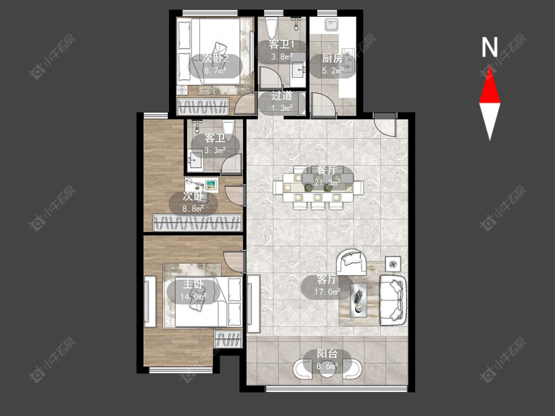新城和昱云璟苑房源户型图 常州新城和昱云璟苑在售二手房源户型图_小牛看房