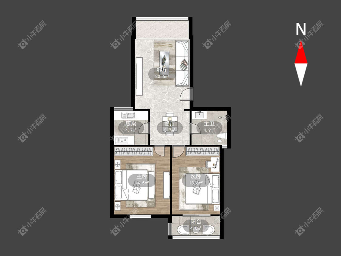 常州腾龙南苑在租房源户型图_小牛看房