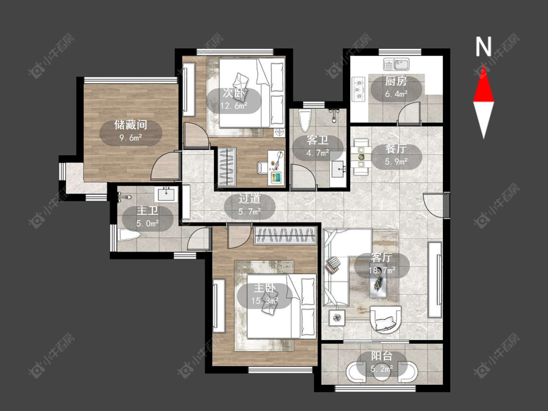 万骏金域丹堤房源户型图 常州万骏金域丹堤在售二手房源户型图_小牛看房