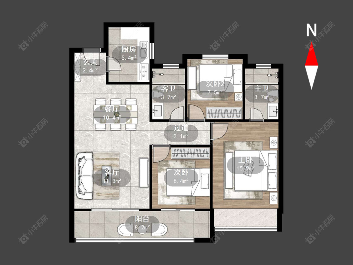 常州绿地香港名墩道在售二手房源户型图_小牛看房