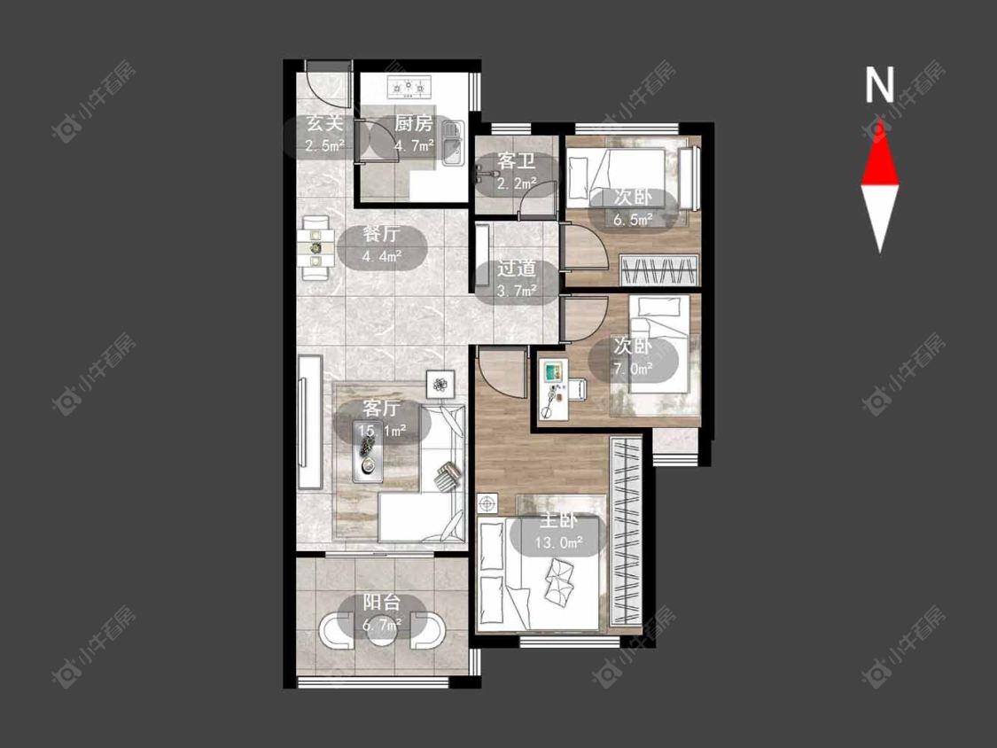 常州新城帝景南区在售二手房源户型图_小牛看房
