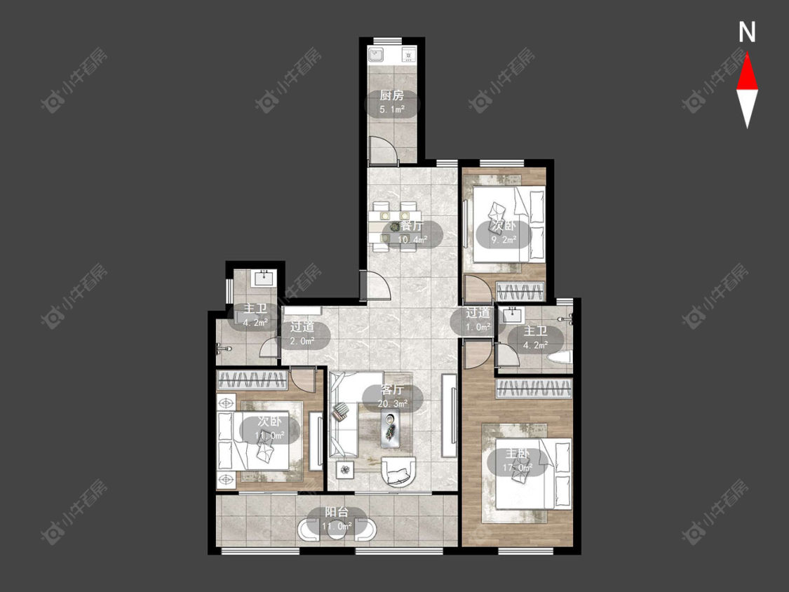 常州河枫御景花苑在售二手房源户型图_小牛看房