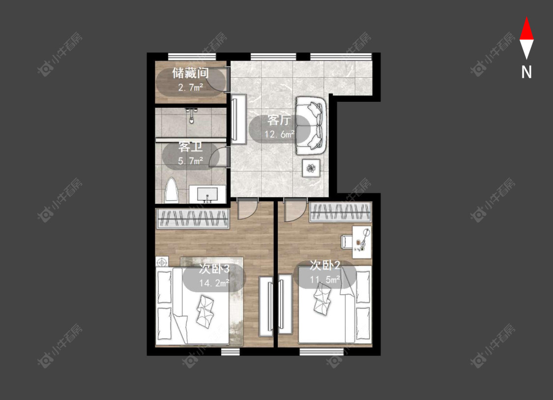 常州工人新村北在售二手房源户型图_小牛看房