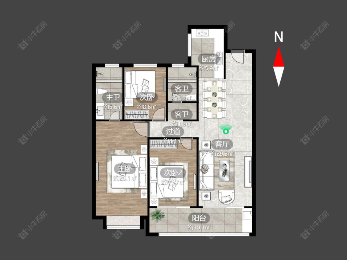 常州九洲玺在售二手房源户型图_小牛看房