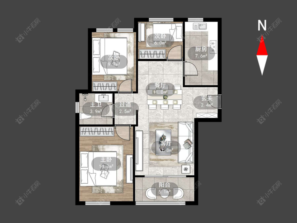 湖港名城房源户型图 常州湖港名城在售二手房源户型图_小牛看房