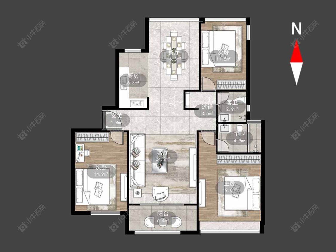 常州荣盛御府在售二手房源户型图_小牛看房