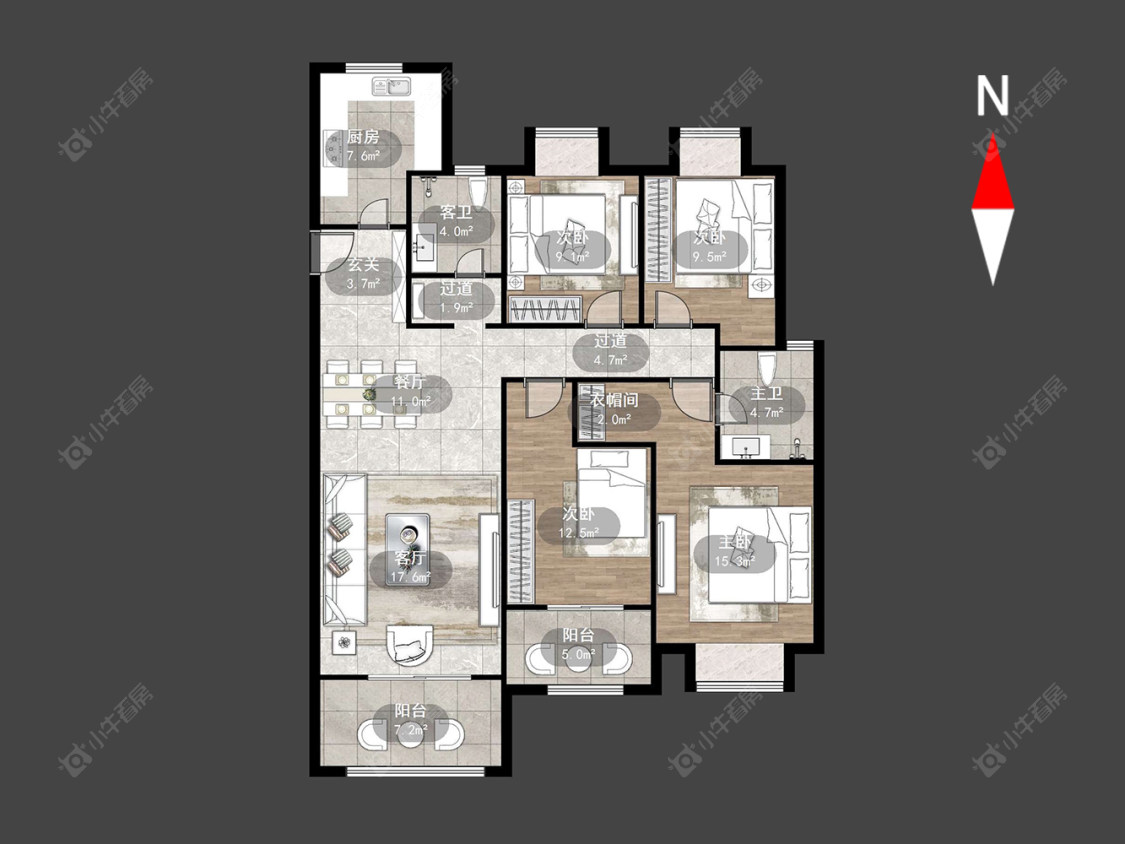 龙湖香醍时光房源户型图 常州龙湖香醍时光在售二手房源户型图_小牛看房