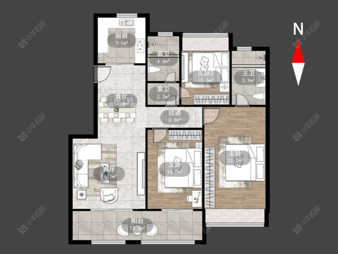 空港一村房源户型图 常州空港一村在售二手房源户型图_小牛看房