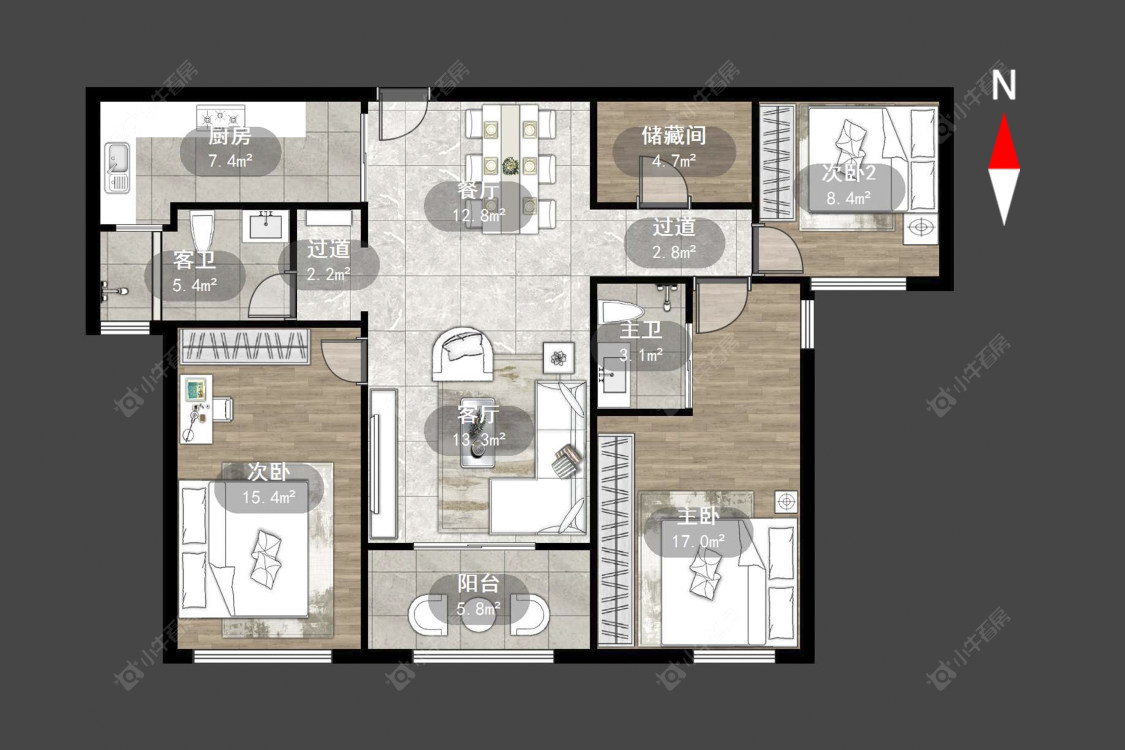 常州星河国际十区在售二手房源户型图_小牛看房