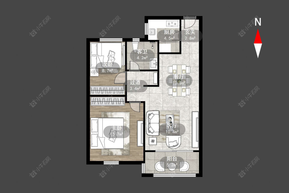 常州美的国宾府在售二手房源户型图_小牛看房