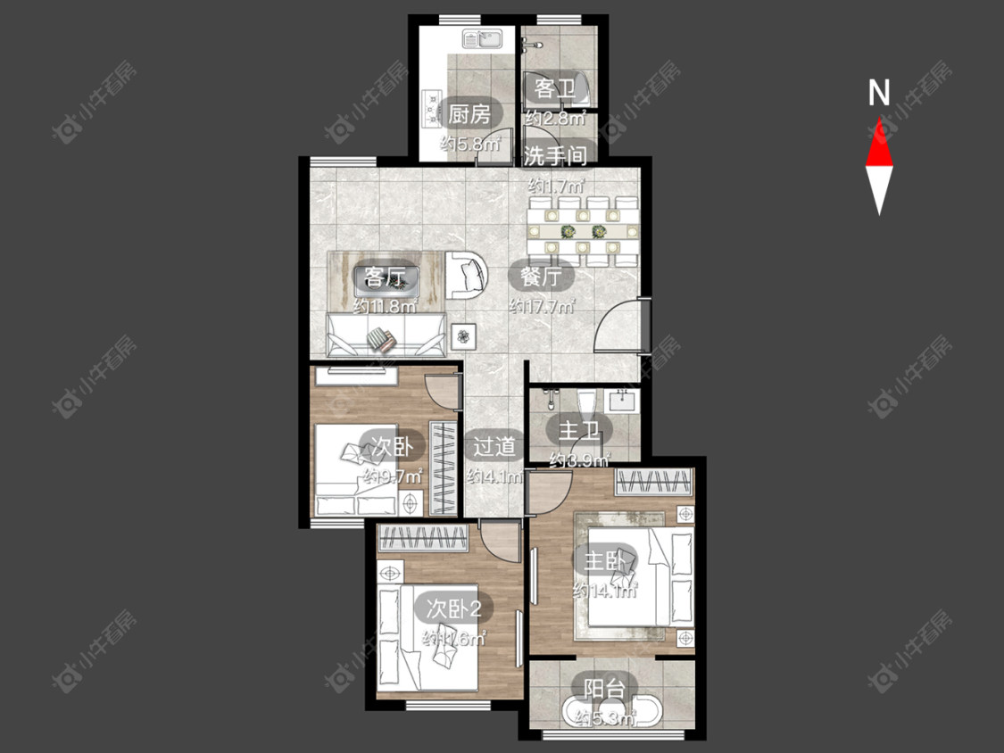 常州金美林花园在售二手房源户型图_小牛看房