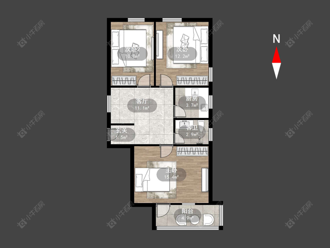 北环新村房源户型图 常州北环新村在售二手房源户型图_小牛看房