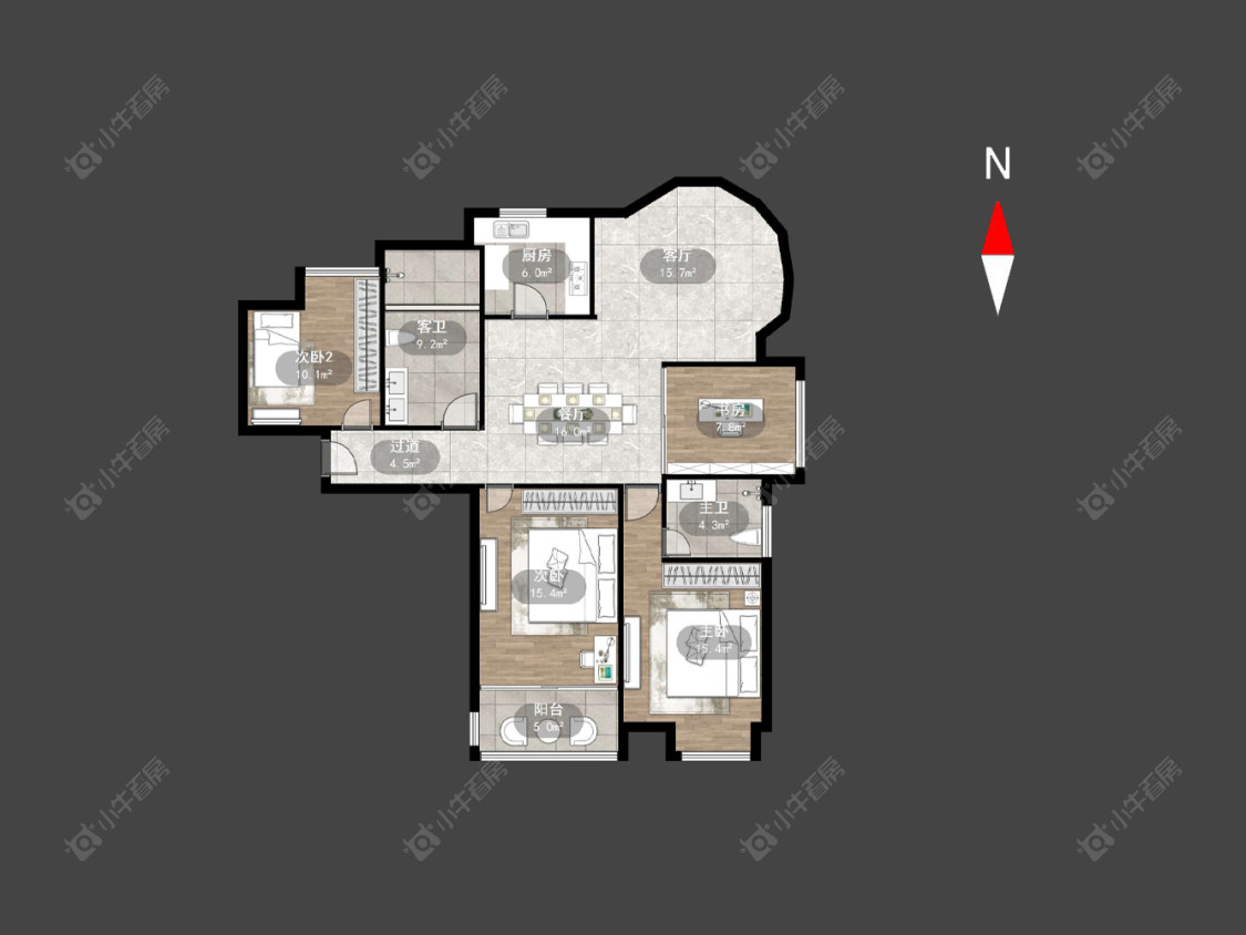 九洲花园一期房源户型图 常州九洲花园一期在售二手房源户型图_小牛看房