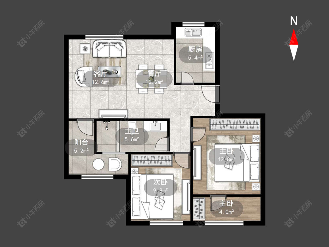 常州长宇棕榈湾在售二手房源户型图_小牛看房