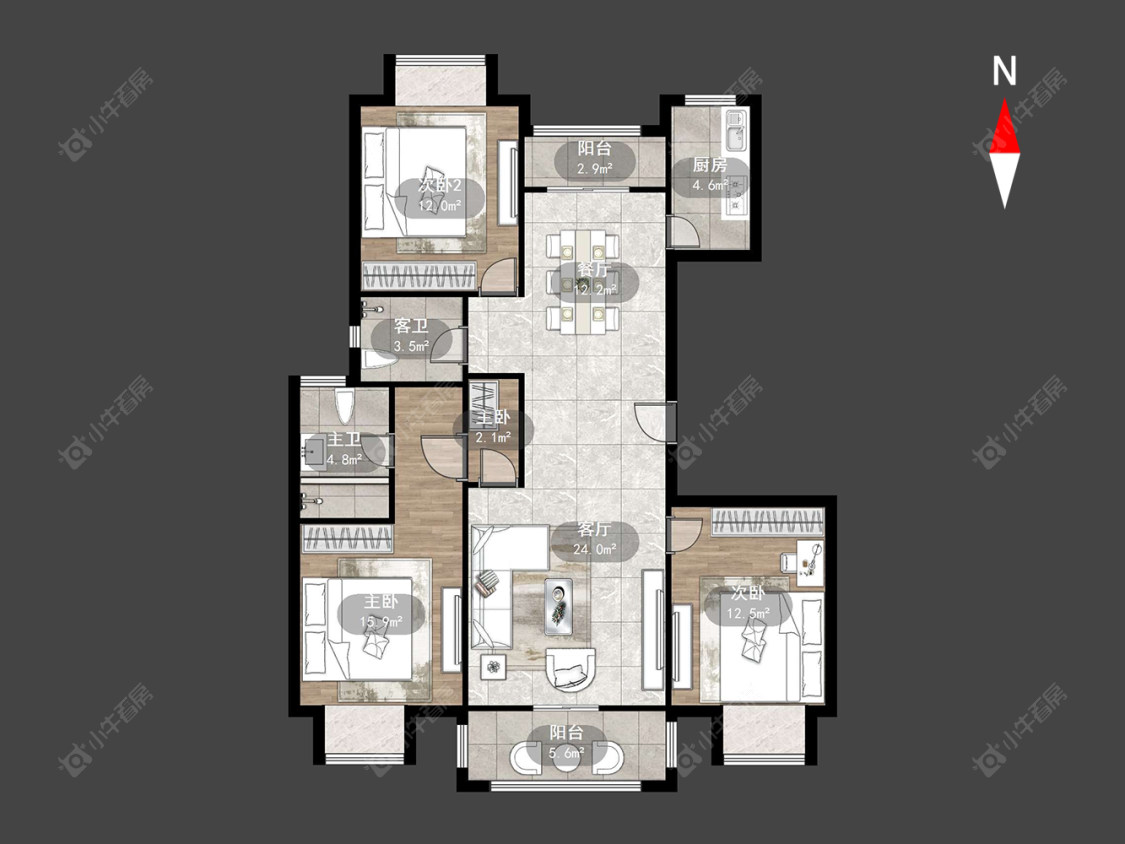 常州香江华廷花园在售二手房源户型图_小牛看房