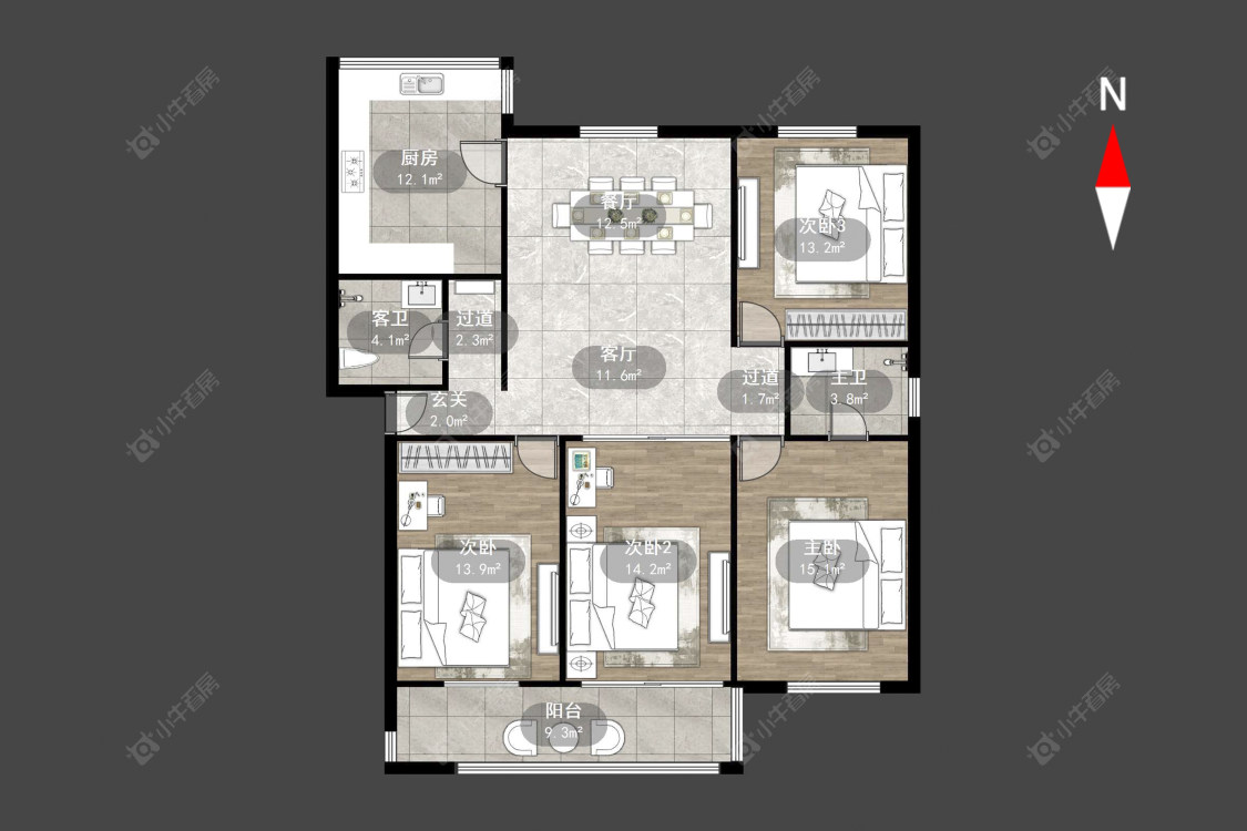 常州城中花苑在售二手房源户型图_小牛看房