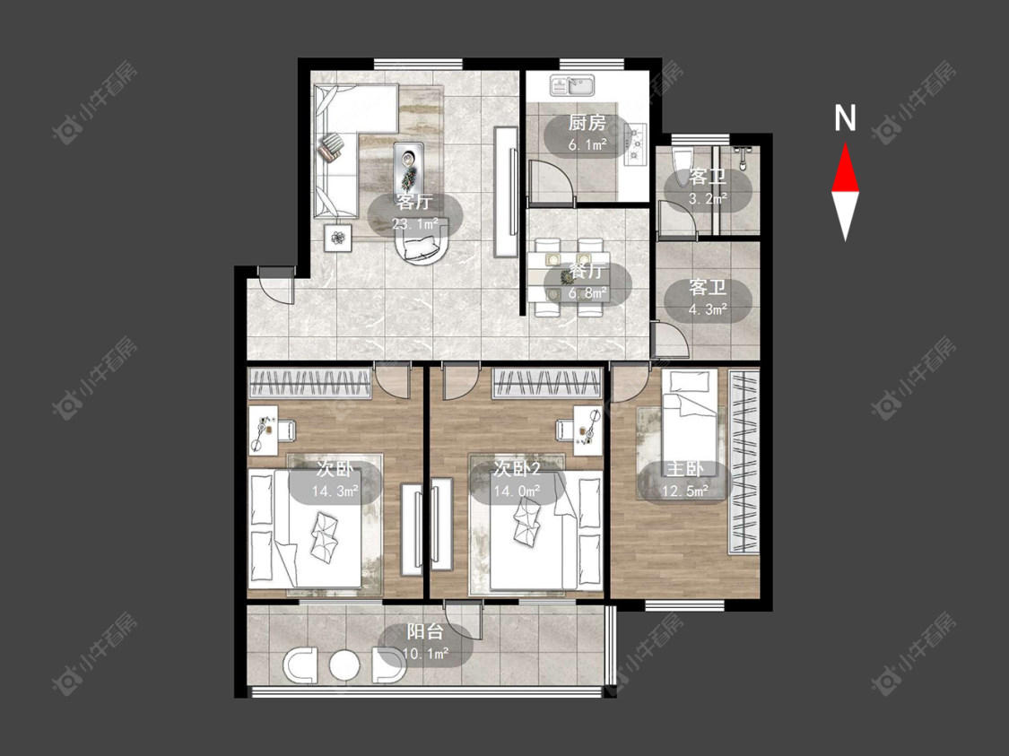 常州翠竹新村北区在售二手房源户型图_小牛看房