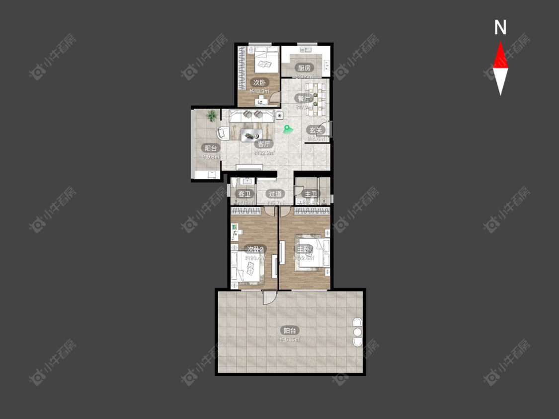 常州中央花园在售二手房源户型图_小牛看房