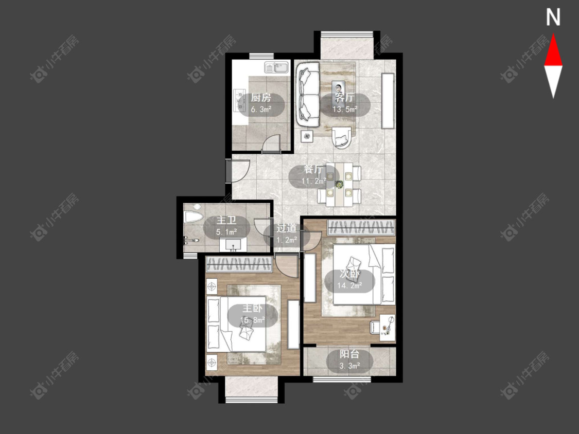 金色新城西区房源户型图 常州金色新城西区在售二手房源户型图_小牛看房