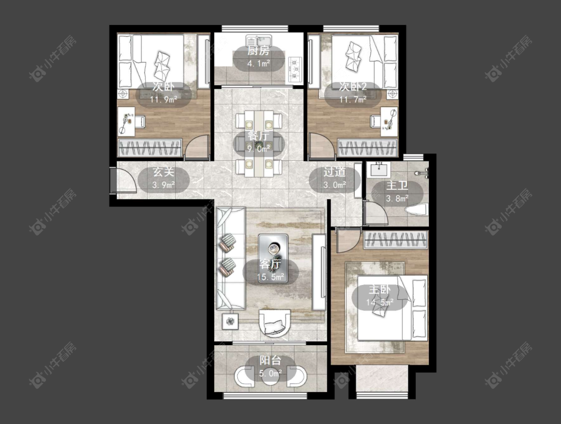 常州锦海星城二期在售二手房源户型图_小牛看房