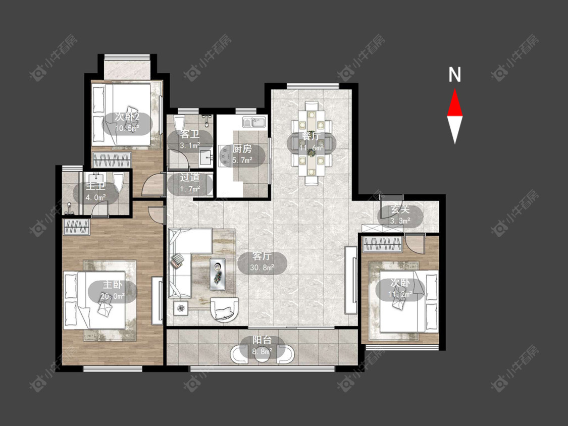 常州璟尚雅宸在售二手房源户型图_小牛看房