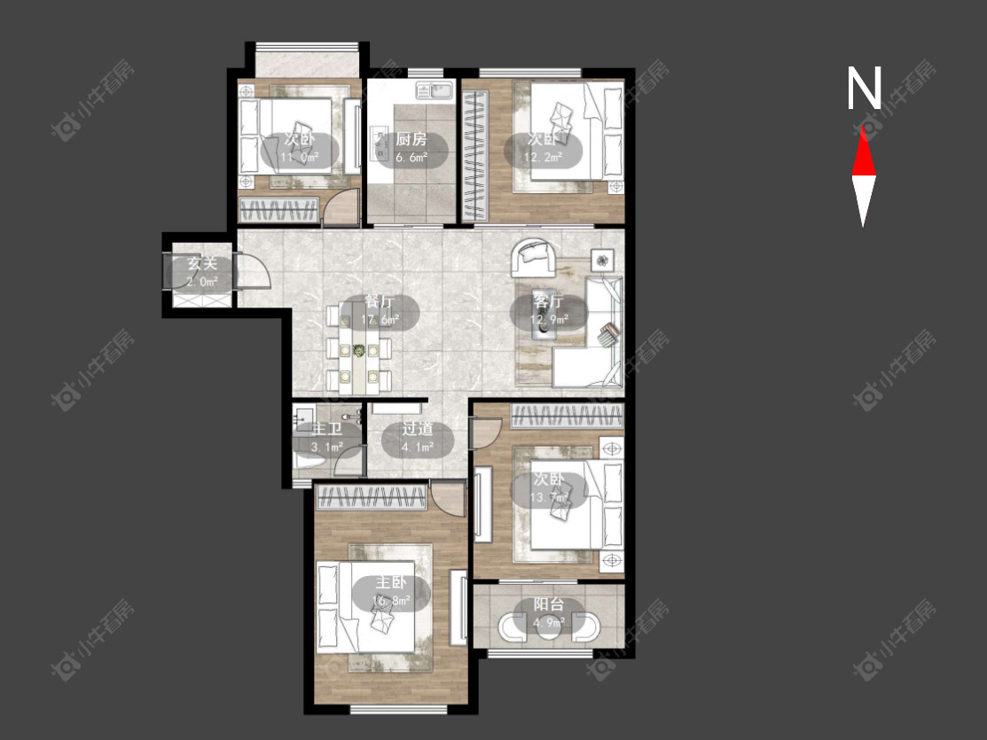 常州蔷薇家园在售二手房源户型图_小牛看房